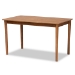Baxton Studio Nexus Mid-Century Modern Gravel Fabric Upholstered and Walnut Brown Finished Wood 5-Piece Dining Set - BSOBBT5280-Gravel/Walnut-5PC Dining Set