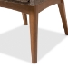 Baxton Studio Dorina Mid-Century Modern Gravel Fabric Upholstered and Walnut Brown Finished Wood 5-Piece Dining Set - BSOBBT5281-Gravel/Walnut-5PC Dining Set