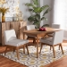 Baxton Studio Nexus Mid-Century Modern Greyish Beige Fabric Upholstered and Walnut Brown Finished Wood 5-Piece Dining Set - BSOBBT5280-Greyish Beige/Walnut-5 PC Dining Set