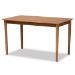 Baxton Studio Dorina Mid-Century Modern Greyish Beige Fabric Upholstered and Walnut Brown Finished Wood 5-Piece Dining Set - BSOBBT5281-Greyish Beige/Walnut-5PC Dining Set