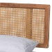 Baxton Studio Nura Mid-Century Modern Walnut Brown Finished Wood and Synthetic Rattan Full Size Platform Bed - BSONura-Ash Walnut Rattan-Full