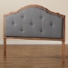 Baxton Studio Gala Vintage Classic Traditional Dark Grey Fabric Upholstered and Walnut Brown Finished Wood Queen Size Arched Headboard - BSOMG9743-Dark Grey/Walnut-HB-Queen