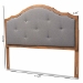 Baxton Studio Gala Vintage Classic Traditional Dark Grey Fabric Upholstered and Walnut Brown Finished Wood Queen Size Arched Headboard - BSOMG9743-Dark Grey/Walnut-HB-Queen