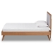 Baxton Studio Laima Mid-Century Modern Light Grey Fabric Upholstered and Walnut Brown Finished Wood Twin Size Platform Bed - BSOLaima-Light Grey/Walnut-Twin