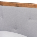 Baxton Studio Laima Mid-Century Modern Light Grey Fabric Upholstered and Walnut Brown Finished Wood Twin Size Platform Bed - BSOLaima-Light Grey/Walnut-Twin