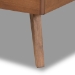 Baxton Studio Laima Mid-Century Modern Light Grey Fabric Upholstered and Walnut Brown Finished Wood Twin Size Platform Bed - BSOLaima-Light Grey/Walnut-Twin