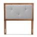 Baxton Studio Abner Modern and Contemporary Transitional Light Grey Fabric Upholstered and Walnut Brown Finished Wood Twin Size Headboard - BSOMG9731-Light Grey/Walnut-Twin-HB