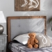 Baxton Studio Abner Modern and Contemporary Transitional Light Grey Fabric Upholstered and Walnut Brown Finished Wood Twin Size Headboard - BSOMG9731-Light Grey/Walnut-Twin-HB