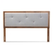 Baxton Studio Abner Modern and Contemporary Transitional Light Grey Fabric Upholstered and Walnut Brown Finished Wood Full Size Headboard - BSOMG9731-Light Grey/Walnut-Full-HB