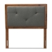 Baxton Studio Abner Modern and Contemporary Transitional Dark Grey Fabric Upholstered and Walnut Brown Finished Wood Twin Size Headboard - BSOMG9731-Dark Grey/Walnut-Twin-HB