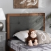 Baxton Studio Abner Modern and Contemporary Transitional Dark Grey Fabric Upholstered and Walnut Brown Finished Wood Twin Size Headboard - BSOMG9731-Dark Grey/Walnut-Twin-HB