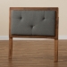 Baxton Studio Abner Modern and Contemporary Transitional Dark Grey Fabric Upholstered and Walnut Brown Finished Wood Twin Size Headboard - BSOMG9731-Dark Grey/Walnut-Twin-HB