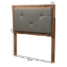 Baxton Studio Abner Modern and Contemporary Transitional Dark Grey Fabric Upholstered and Walnut Brown Finished Wood Twin Size Headboard - BSOMG9731-Dark Grey/Walnut-Twin-HB