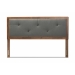 Baxton Studio Abner Modern and Contemporary Transitional Dark Grey Fabric Upholstered and Walnut Brown Finished Wood Queen Size Headboard - BSOMG9731-Dark Grey/Walnut-Queen-HB