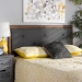 Baxton Studio Abner Modern and Contemporary Transitional Dark Grey Fabric Upholstered and Walnut Brown Finished Wood Queen Size Headboard - BSOMG9731-Dark Grey/Walnut-Queen-HB
