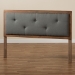 Baxton Studio Abner Modern and Contemporary Transitional Dark Grey Fabric Upholstered and Walnut Brown Finished Wood Queen Size Headboard - BSOMG9731-Dark Grey/Walnut-Queen-HB
