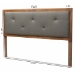 Baxton Studio Abner Modern and Contemporary Transitional Dark Grey Fabric Upholstered and Walnut Brown Finished Wood Queen Size Headboard - BSOMG9731-Dark Grey/Walnut-Queen-HB
