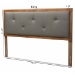 Baxton Studio Abner Modern and Contemporary Transitional Dark Grey Fabric Upholstered and Walnut Brown Finished Wood Queen Size Headboard - BSOMG9731-Dark Grey/Walnut-Queen-HB