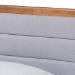 Baxton Studio Seren Mid-Century Modern Light Grey Fabric Upholstered and Walnut Brown Finished Wood Twin Size Platform Bed - BSOSeren-Light Grey/Walnut-Twin-HB