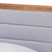 Baxton Studio Seren Mid-Century Modern Light Grey Fabric Upholstered and Walnut Brown Finished Wood Twin Size Platform Bed - BSOSeren-Light Grey/Walnut-Twin-HB