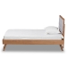 Baxton Studio Linn Mid-Century Modern Light Grey Fabric Upholstered and Walnut Brown Finished Wood Twin Size Platform Bed - BSOLinn-Light Grey/Walnut-Twin