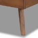 Baxton Studio Linn Mid-Century Modern Light Grey Fabric Upholstered and Walnut Brown Finished Wood Twin Size Platform Bed - BSOLinn-Light Grey/Walnut-Twin
