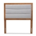 Baxton Studio Dexter Modern and Contemporary Light Grey Fabric Upholstered and Walnut Brown Finished Wood Twin Size Headboard - BSOMG9732-Light Grey/Walnut-Twin-HB