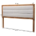 Baxton Studio Dexter Modern and Contemporary Light Grey Fabric Upholstered and Walnut Brown Finished Wood Queen Size Headboard - BSOMG9732-Light Grey/Walnut-Queen-HB