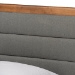 Baxton Studio Seren Mid-Century Modern Dark Grey Fabric Upholstered and Walnut Brown Finished Wood Twin Size Platform Bed - BSOSeren-Dark Grey/Walnut-Twin-HB