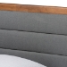 Baxton Studio Linn Mid-Century Modern Dark Grey Fabric Upholstered and Walnut Brown Finished Wood Twin Size Platform Bed - BSOLinn-Dark Grey/Walnut-Twin