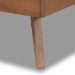 Baxton Studio Linn Mid-Century Modern Dark Grey Fabric Upholstered and Walnut Brown Finished Wood Twin Size Platform Bed - BSOLinn-Dark Grey/Walnut-Twin