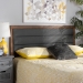 Baxton Studio Dexter Modern and Contemporary Dark Grey Fabric Upholstered and Walnut Brown Finished Wood Queen Size Headboard - BSOMG9732-Dark Grey/Walnut-Queen-HB