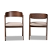 Baxton Studio Danton Mid-Century Modern Beige Fabric Upholstered and Walnut Brown Finished Wood 2-Piece Dining Chair Set - BSOWM1900B-Latte/Walnut-DC