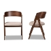 Baxton Studio Danton Mid-Century Modern Beige Fabric Upholstered and Walnut Brown Finished Wood 2-Piece Dining Chair Set - BSOWM1900B-Latte/Walnut-DC