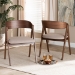 Baxton Studio Danton Mid-Century Modern Beige Fabric Upholstered and Walnut Brown Finished Wood 2-Piece Dining Chair Set - BSOWM1900B-Latte/Walnut-DC