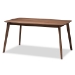 Baxton Studio Danton Mid-Century Modern Beige Fabric Upholstered and Walnut Brown Finished Wood 5-Piece Dining Set - BSOWM1900B-Latte/Walnut-5PC Dining Set