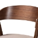 Baxton Studio Danton Mid-Century Modern Beige Fabric Upholstered and Walnut Brown Finished Wood 5-Piece Dining Set - BSOWM1900B-Latte/Walnut-5PC Dining Set