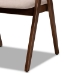 Baxton Studio Danton Mid-Century Modern Beige Fabric Upholstered and Walnut Brown Finished Wood 5-Piece Dining Set - BSOWM1900B-Latte/Walnut-5PC Dining Set
