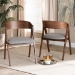 Baxton Studio Danton Mid-Century Modern Grey Fabric Upholstered and Walnut Brown Finished Wood 2-Piece Dining Chair Set - BSOWM1900B-Smoke/Walnut-DC