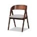 Baxton Studio Danton Mid-Century Modern Grey Fabric Upholstered and Walnut Brown Finished Wood 5-Piece Dining Set - BSOWM1900B-Smoke/Walnut-5PC Dining Set