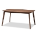 Baxton Studio Danton Mid-Century Modern Grey Fabric Upholstered and Walnut Brown Finished Wood 5-Piece Dining Set - BSOWM1900B-Smoke/Walnut-5PC Dining Set