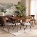 Baxton Studio Danton Mid-Century Modern Grey Fabric Upholstered and Walnut Brown Finished Wood 5-Piece Dining Set - BSOWM1900B-Smoke/Walnut-5PC Dining Set