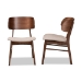 Baxton Studio Alston Mid-Century Modern Beige Fabric Upholstered and Walnut Brown Finished Wood 2-Piece Dining Chair Set - BSOWM1892B-Latte/Walnut-DC