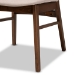 Baxton Studio Alston Mid-Century Modern Beige Fabric Upholstered and Walnut Brown Finished Wood 2-Piece Dining Chair Set - BSOWM1892B-Latte/Walnut-DC