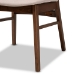 Baxton Studio Alston Mid-Century Modern Beige Fabric Upholstered and Walnut Brown Finished Wood 5-Piece Dining Set - BSOWM1892B-Latte/Walnut-5PC Dining Set