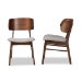 Baxton Studio Alston Mid-Century Modern Grey Fabric Upholstered and Walnut Brown Finished Wood 2-Piece Dining Chair Set - BSOWM1892B-Smoke/Walnut-DC