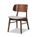 Baxton Studio Alston Mid-Century Modern Grey Fabric Upholstered and Walnut Brown Finished Wood 5-Piece Dining Set - BSOWM1892B-Smoke/Walnut-5PC Dining Set