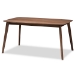 Baxton Studio Alston Mid-Century Modern Grey Fabric Upholstered and Walnut Brown Finished Wood 5-Piece Dining Set - BSOWM1892B-Smoke/Walnut-5PC Dining Set