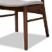 Baxton Studio Alston Mid-Century Modern Grey Fabric Upholstered and Walnut Brown Finished Wood 5-Piece Dining Set - BSOWM1892B-Smoke/Walnut-5PC Dining Set