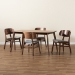 Baxton Studio Alston Mid-Century Modern Grey Fabric Upholstered and Walnut Brown Finished Wood 5-Piece Dining Set - BSOWM1892B-Smoke/Walnut-5PC Dining Set